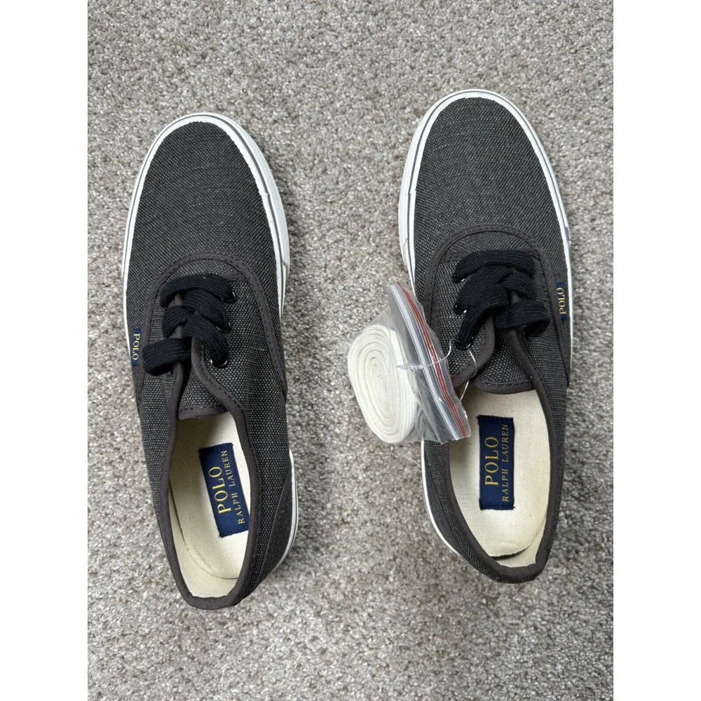 Polo Ralph Lauren Men's Shoes Size 9 D Morray Gray Vintage Burlap Sneakers‎ NEW